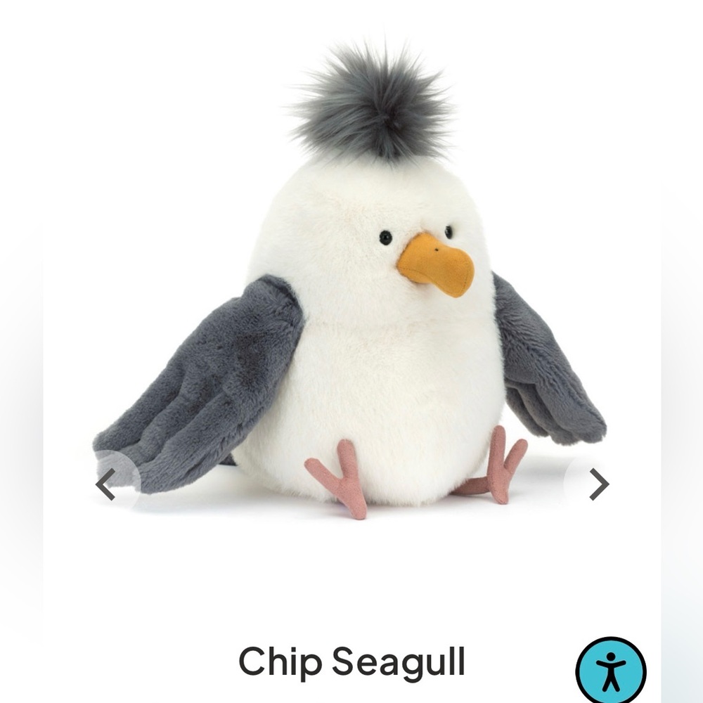 Chip Seagull Jellycat.  pics and descriptions for details. NWT/Dust bag included